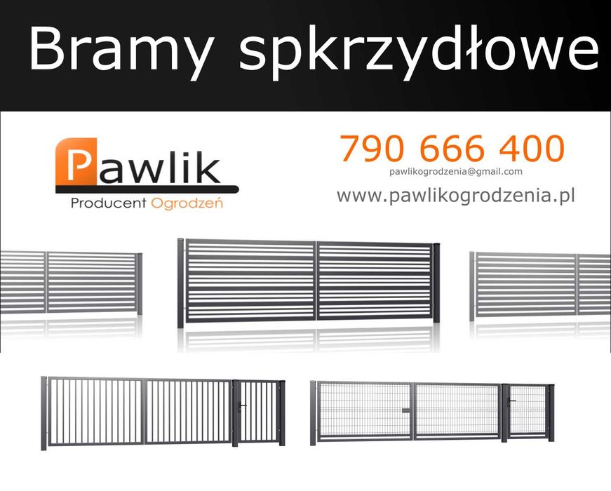 Brama skrzydłowa, przesuwna wypełniona panel ogrodzeniowy
