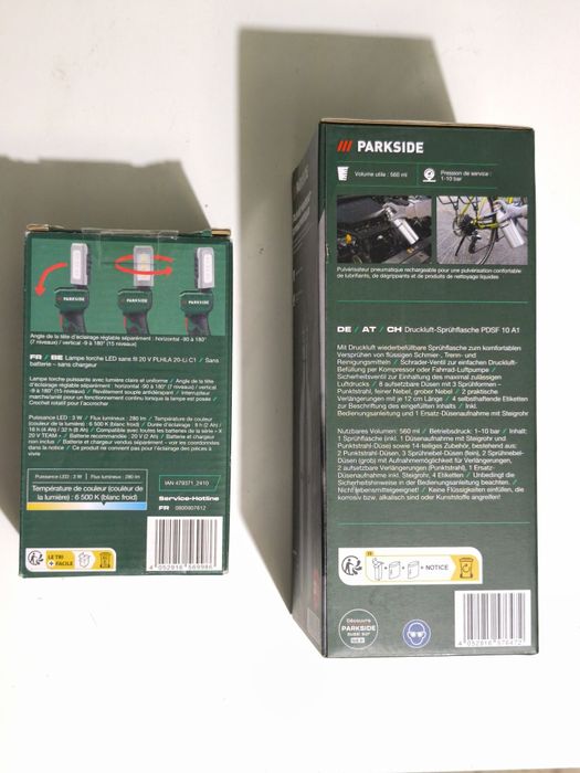 Pack Parkside Lanterna 20v + Garrafa Spray