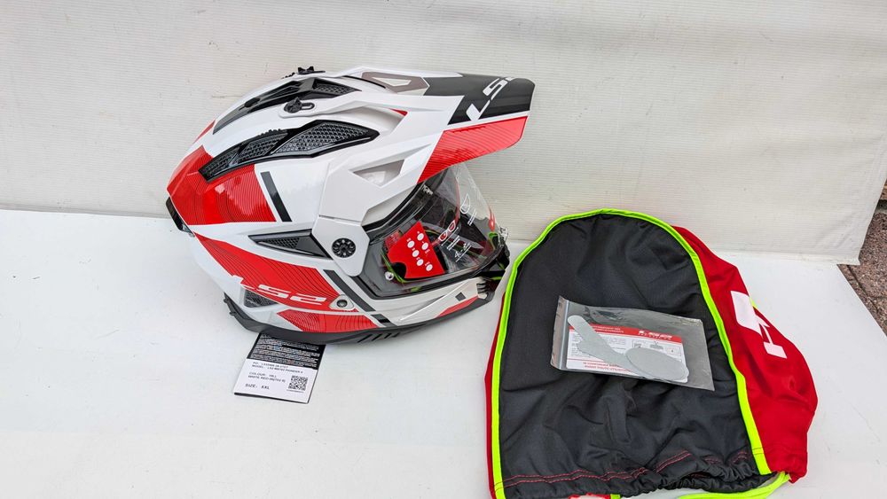 Kask Motocyklowy LS2 MX702 PIONEER II Hill White/Red