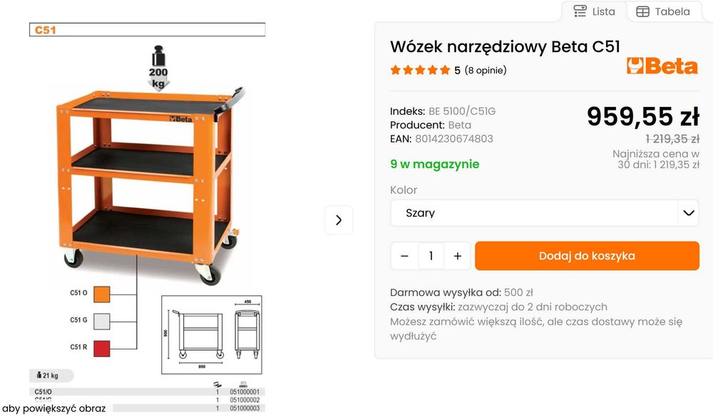 Wózek narzędziowy Beta C51