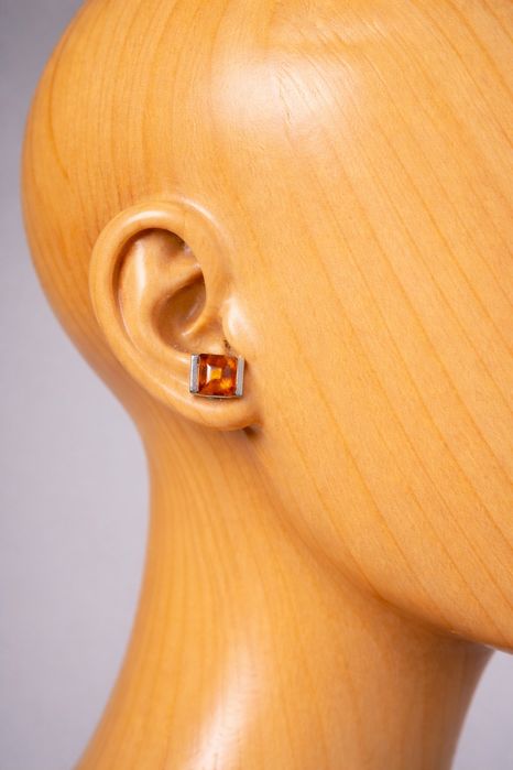 Сережки срібло з бурштином(янтарь)