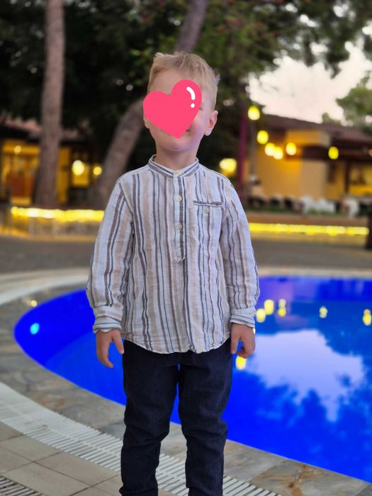 Сорочка льон next р. 98-104 р. 3-4 сорочка льняна рубашка