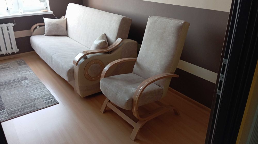 Wersalka z funkcją spania i fotelem