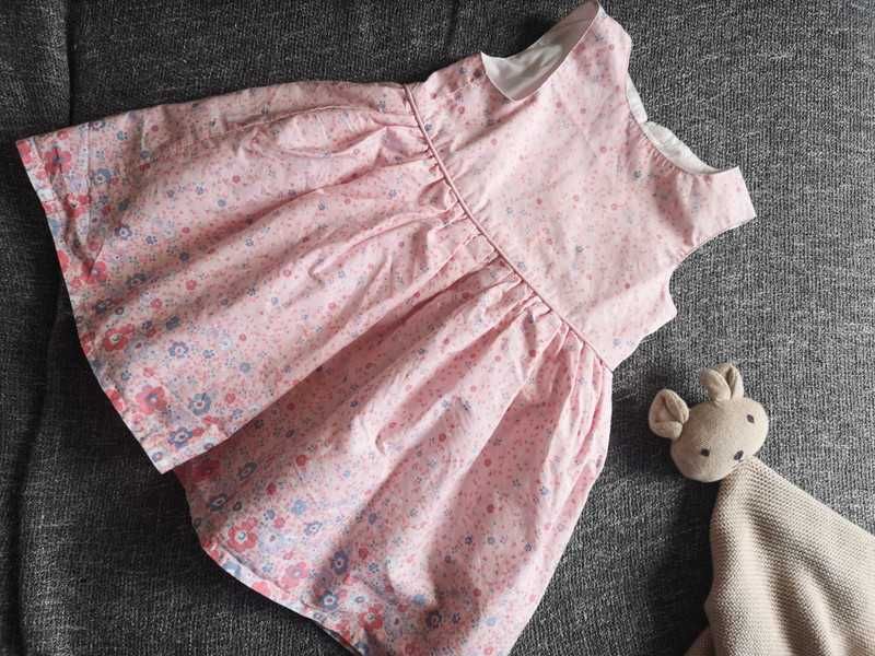 Early Days różowa sukienka w kwiaty 9-12m. 80 cm