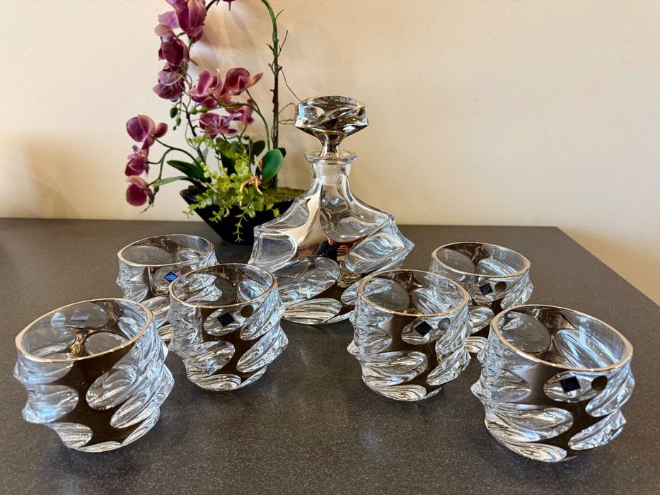 Кришталевий набір Bohemia (Чехія) — графин + 6 склянок, 24% PbO