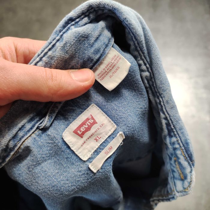 MĘSKA Vintage Koszula Retro Jeansowa JEANS Denim Kieszenie Levis Logo