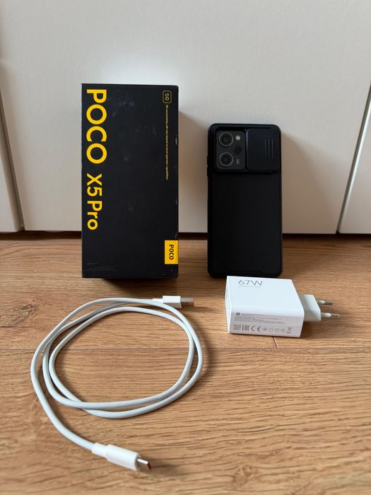 Xiaomi Poco X5 Pro 5g 8/256 żółty z etui i folią prywatyzującą