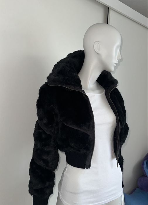 Zara futerko futro czarne nowe xs