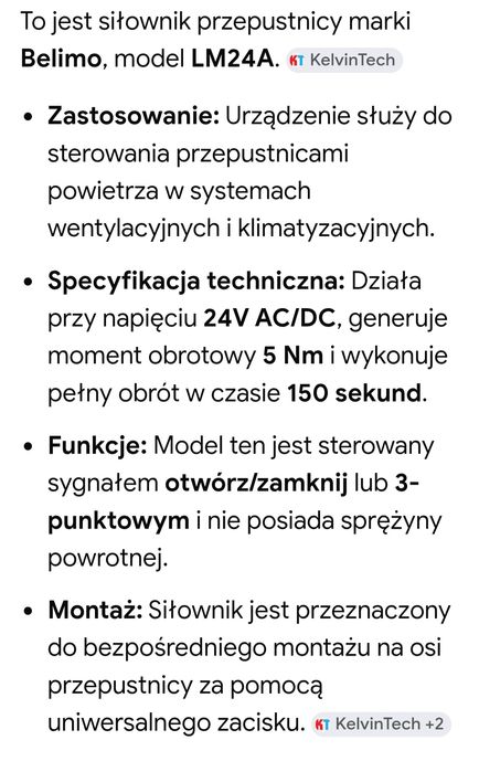 Siłownik przepustnicy BELIMO