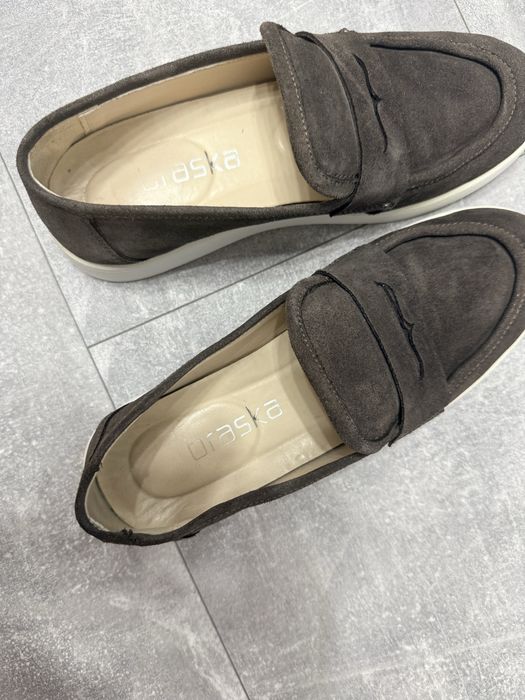 Замшеві лофери з натуральної шкіри