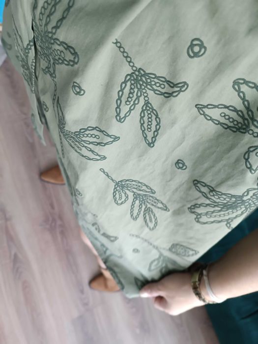 Sukienka ażurowa haft khaki zieleń