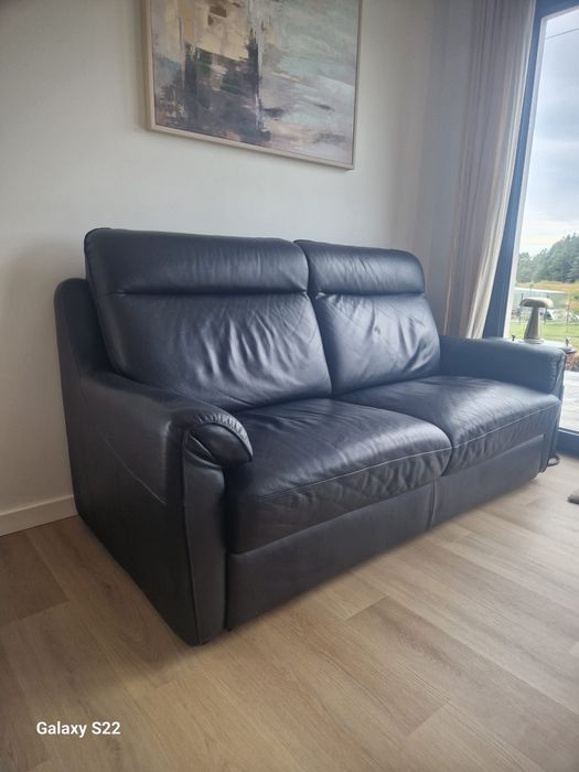 Sofa, kanapa KLER skora naturalna z funkcja spania