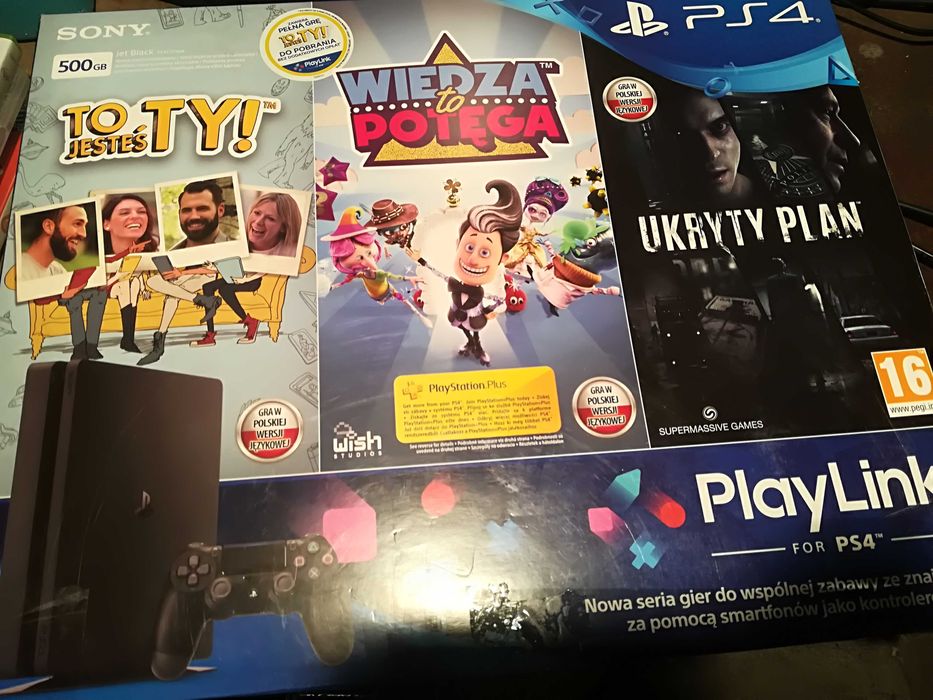 Karton do konsoli Ps4 wkładki instrukcje KOMPLETNY Fat Slim Pro