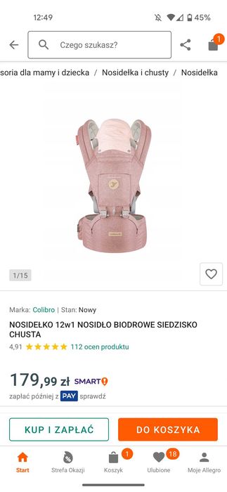 Nosidło biodrowe stan idealny