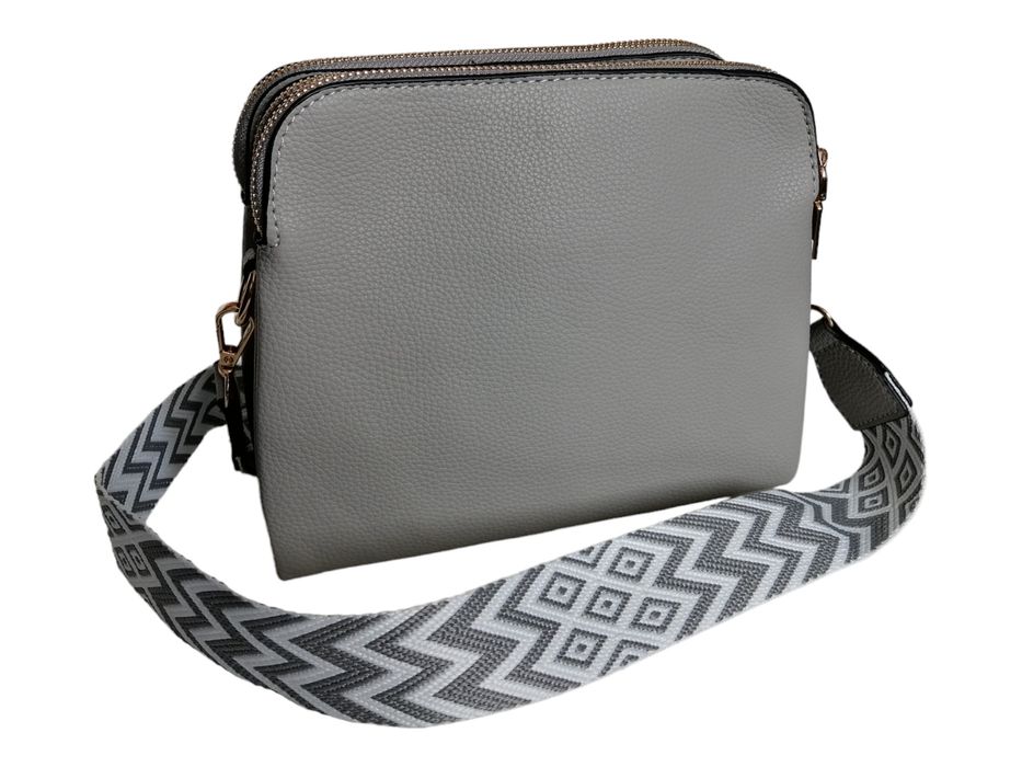 Klasyczna Torebka Damska Listonoszka Na Ramię - Szara