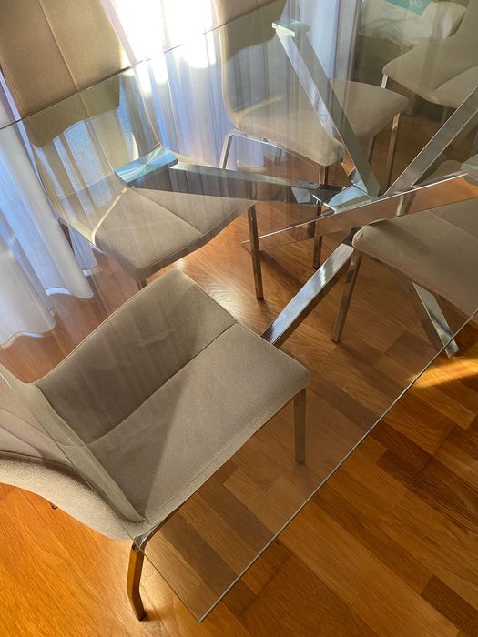 Mesa de sala de jantar vidro temperado