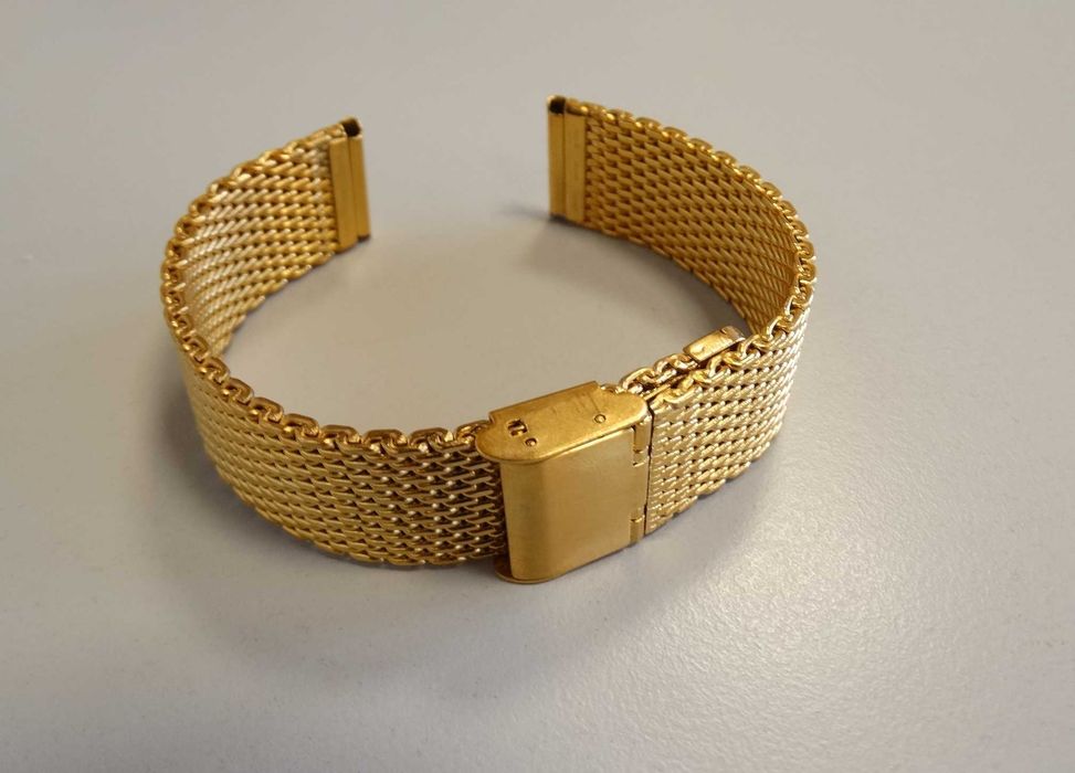 Bransoleta mesh 18mm do zegarka milano siatkowa złota