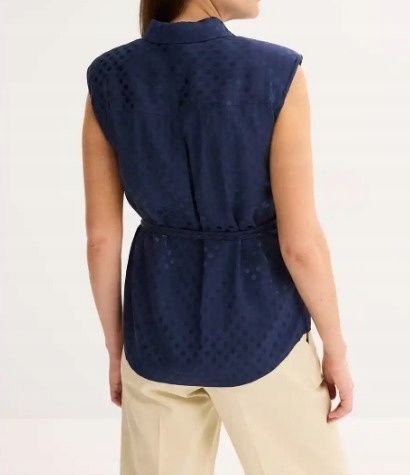 B.P.C top granatowy w satynowe groszki r.46