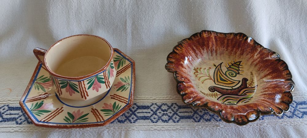 Quimper Fouillen cerâmica francesa assinada