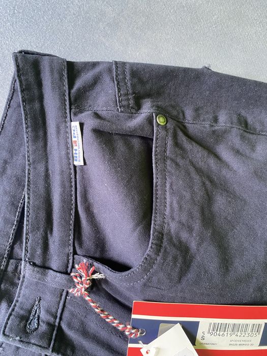 Nowe spodnie chino męskie Beverly Hills Polo Club S granatowe