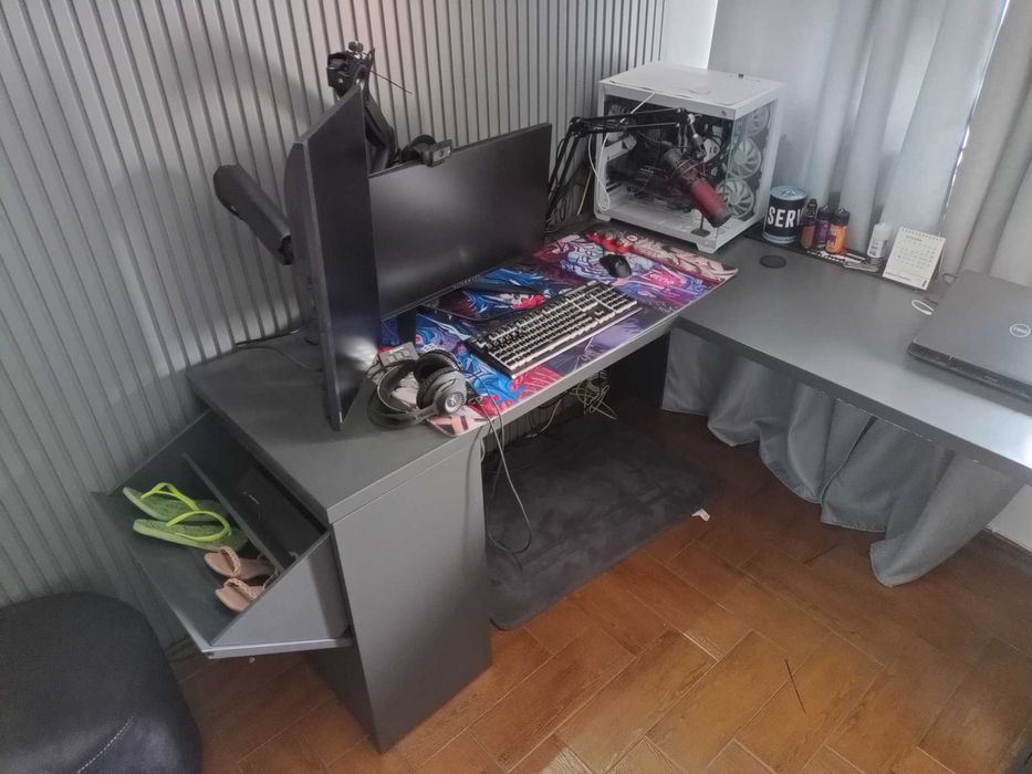 Secretaria em L com Sapateira e 2. Gavetoes