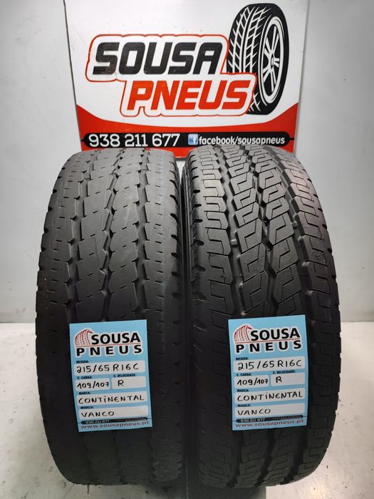 2 pneus semi novos Continental 215/65R16C Oferta dos Portes