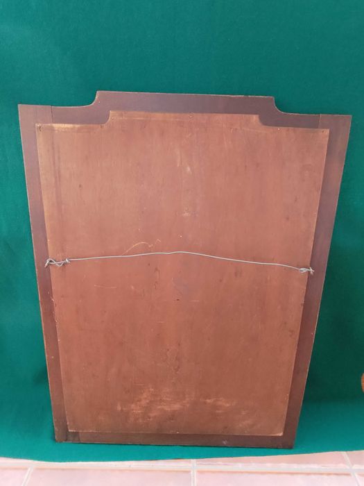 Espelho vintage com embutidos, de madeira maciça, em muito bom estado