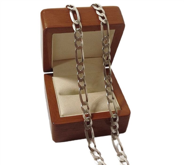 Piękny srebrny łańcuszek splot figaro P925 18,09G DUGOŚĆ 50 CM