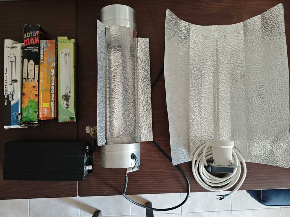 Conjunto de Lampadas de cultivo, balastro digital, refletor cooltube