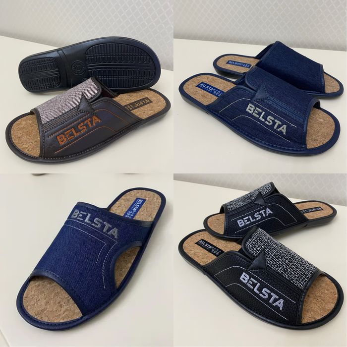 Чоловічі тапочки з відкритими пальцями Белста коркова устілка.Ціни різ