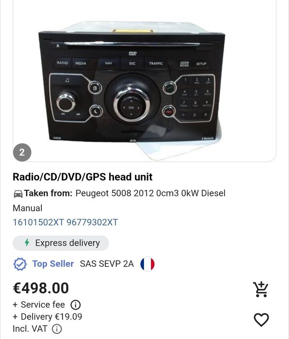 Autoradio Peugeot/Citroen PSA96779302XT