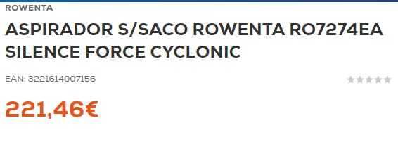 Aspirador sem Saco ROWENTA RO7274EA Silence Force Cyclonic 2.5L