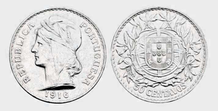 Moedas Portuguesas - 50 centavos (Republica Portuguesa)