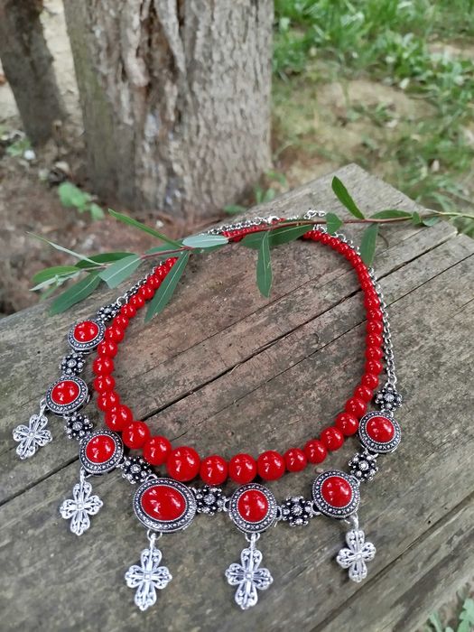 Бусы коралі червоне намисто зі справжнього коралу згарда до вишиванки