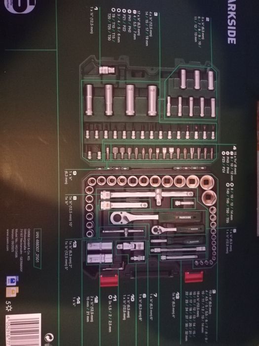 Chaves Parkside conjunto 94 peças