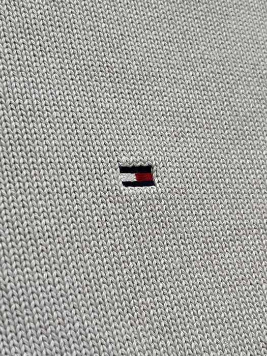 Beżowy golf Tommy Hilfiger | Beige Cotton Knit Turtleneck Old Money