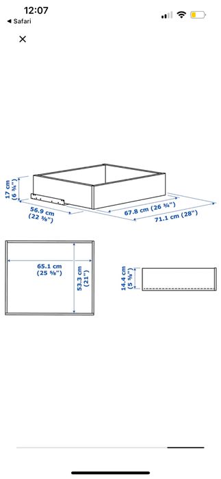 Szuflada pax ikea 75x58
