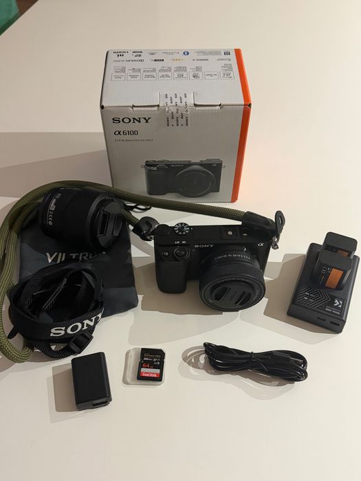 Sony a6100 + kit completo, pouco uso (1972 disparos)