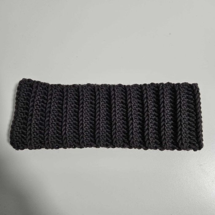 Opaska na głowę zimowa handmade wełna merino 100% brązowa mokka