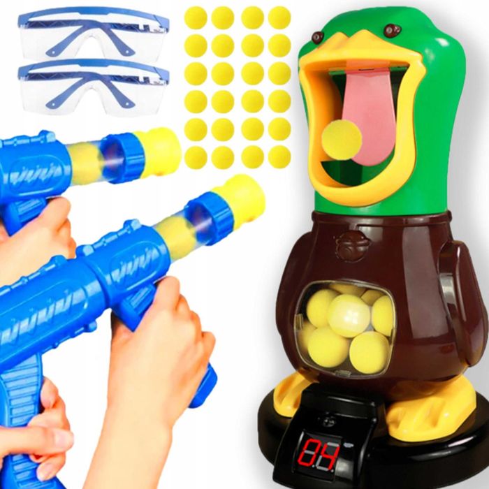 Głodna kaczka strzelanie do celu 2x pistolet gra zręcznościowa piłki