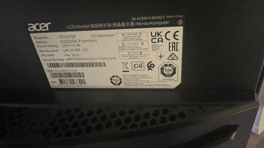 Monitor gamingowy Acer Nitro XZ323QK P3bmiiphx