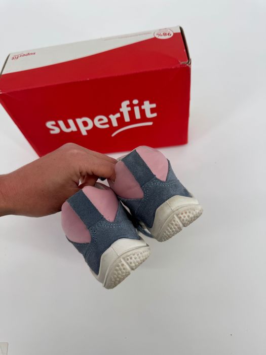 Superfit buciki dziewczęce niebieskie różowe 26 wygodne skórzane