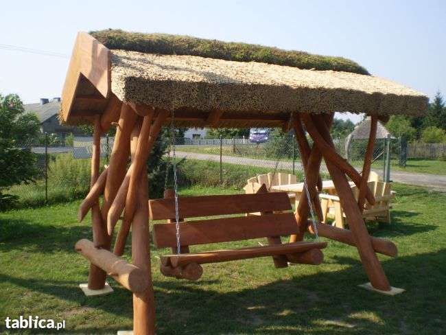 Huśtawka ogrodowa kryta strzechą, Huśtawka pod trzciną. PRODUCENT