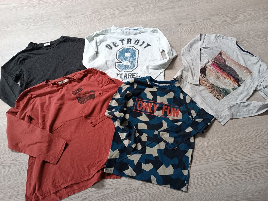 Zestaw 5 koszulek długi rękaw 134