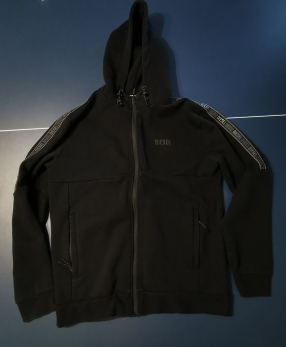 Bluza rozsuwana z kapturem Diesel Lampasy