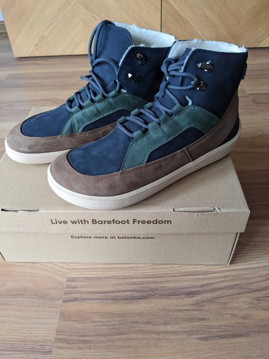 BeLenka York - Navy, Brown & Beige barefoot 43 buty zimowe
