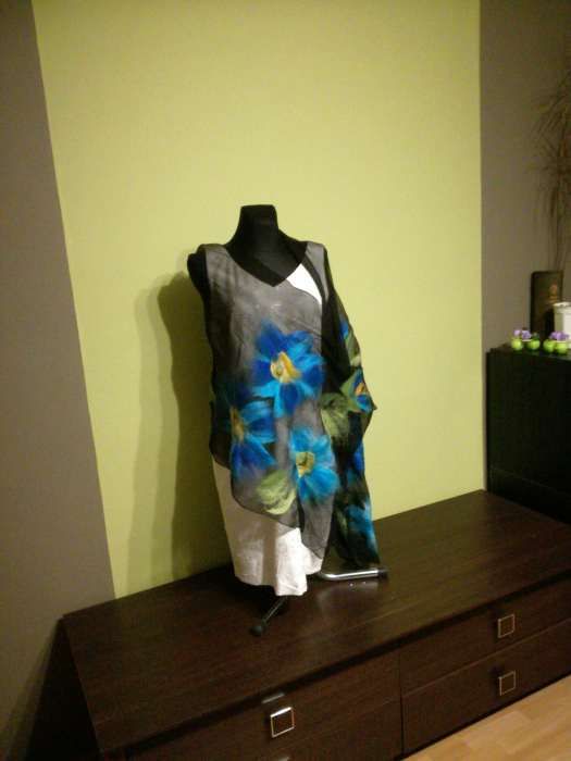 Szal z jedwabiu - rękodzieło