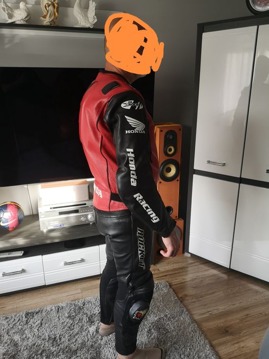 Honda, kombinezon motocyklowy dwuczęściowy, skórzany