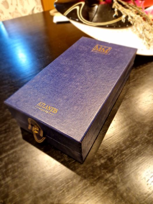 Atlantis crystal Anno MM Par de copo flute champanhe