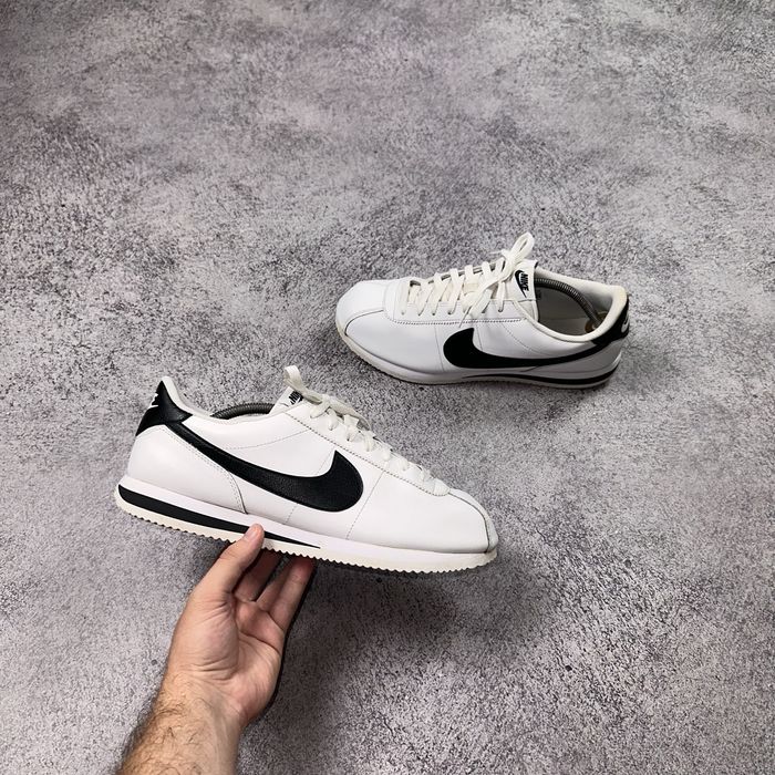 Оригинальные кожанные кроссовки Nike Cortez White 46